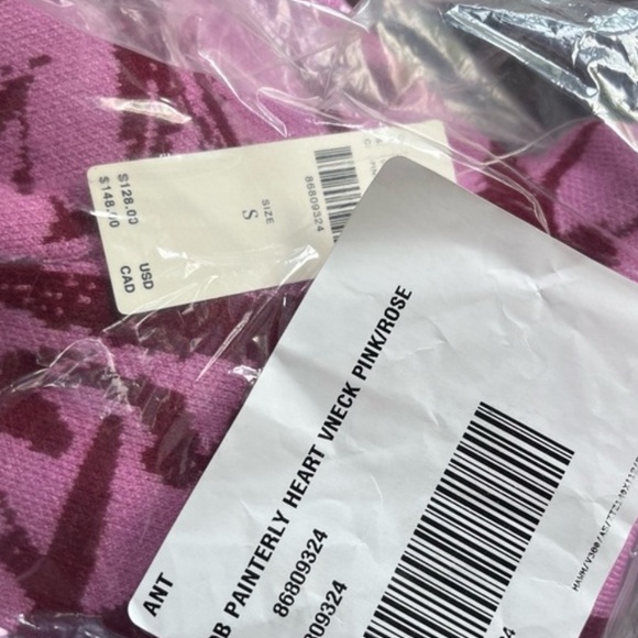 NWT Anthropologie Maeve V-Neck  Hearts Print Cardigan Sweater - Picture 12 of 13